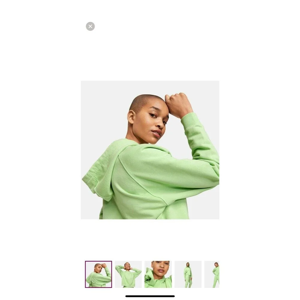 NWT Outdoor Voices Cotton Terry Cropped Hoodie Sweatshirt in Jade Womens sz M - Picture 5 of 6